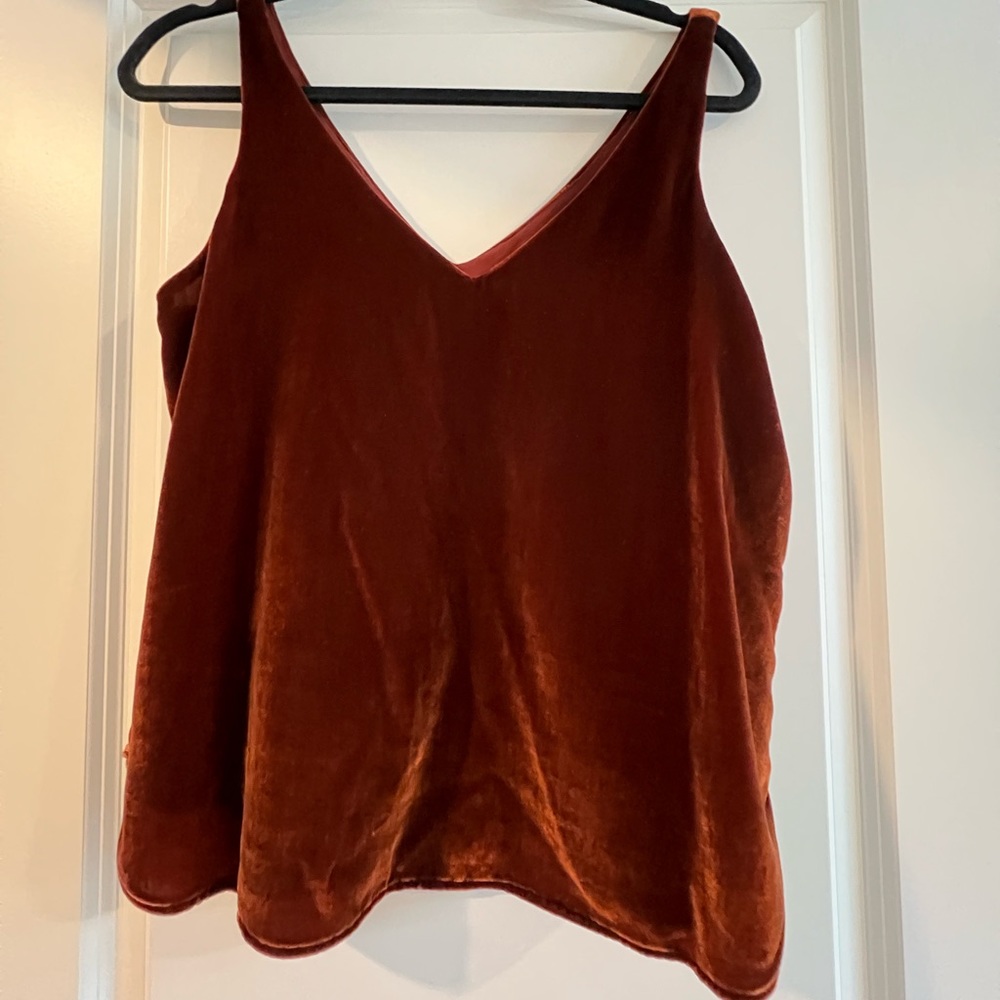 Velvet deep rust color tank